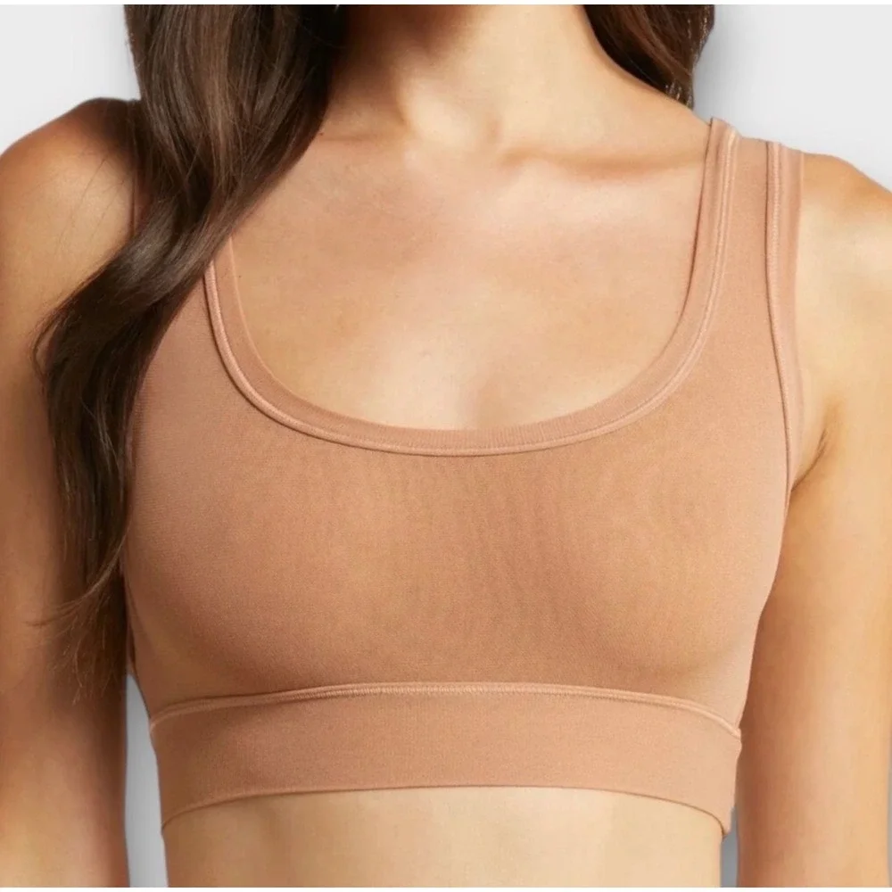 Skims Tan Mesh Bralette